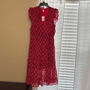 Cato Red Floral Midi Dress